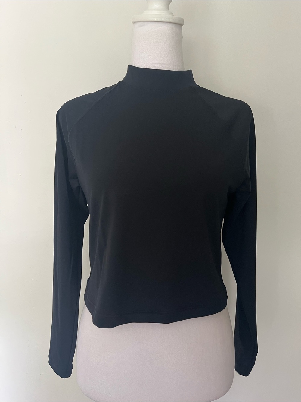 Athleta Black Long-Sleeve Mock Neck Top